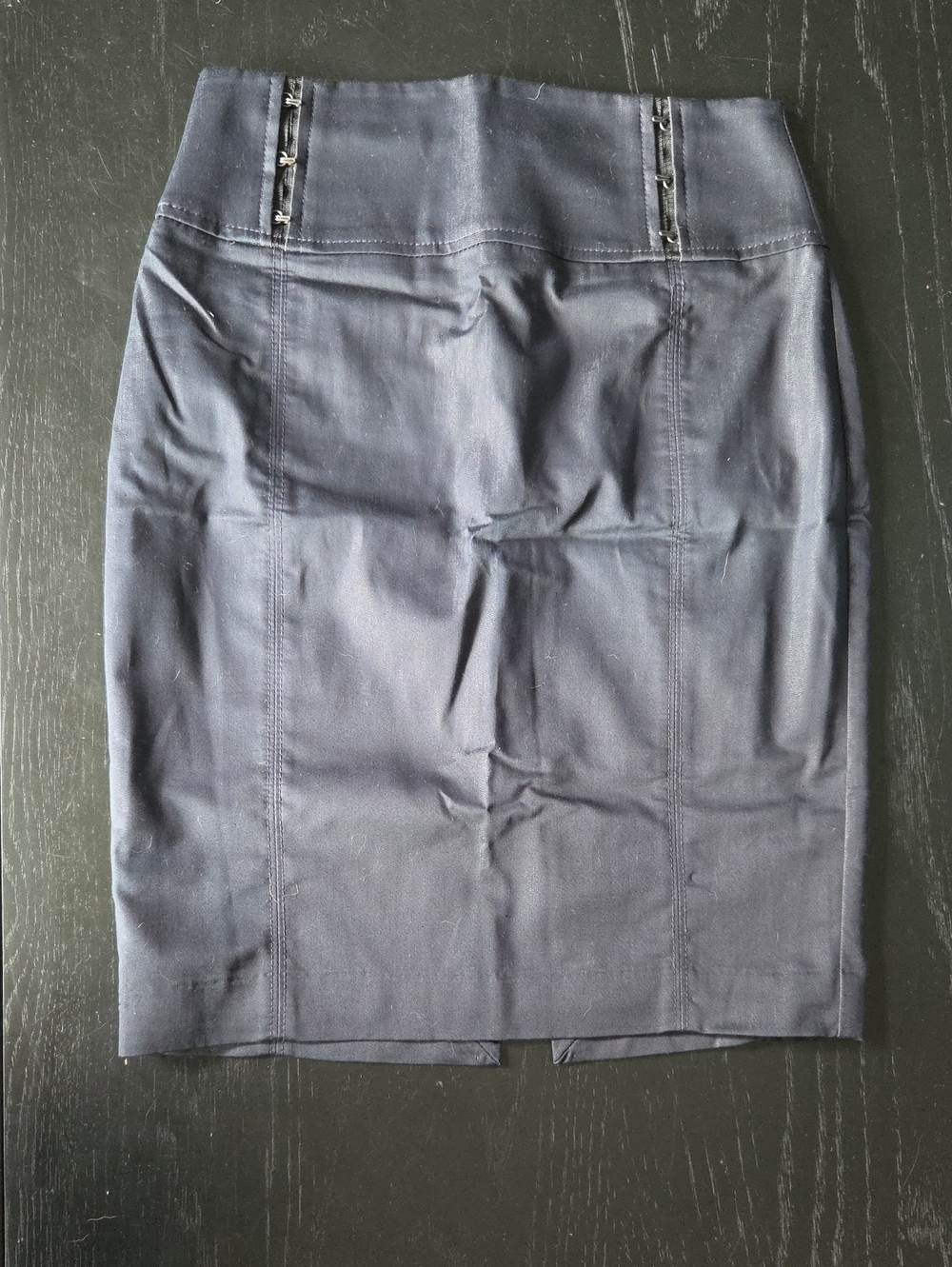 Express Navy Pencil Skirt with Hook-Accent Waist